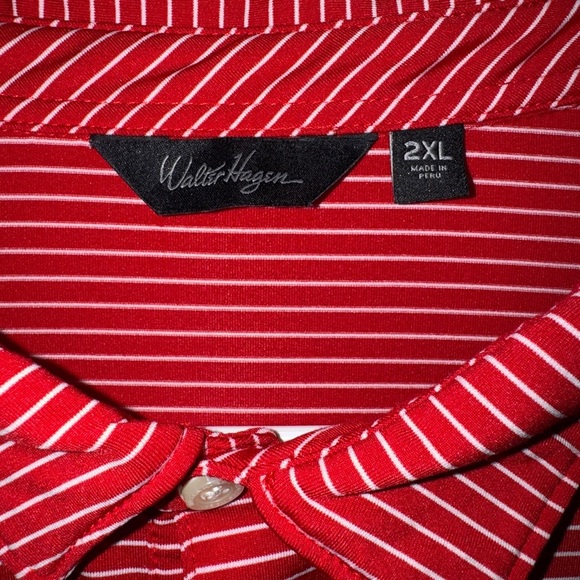 Walter Hagen Red Striped Polo Shirt - Picture 2 of 5